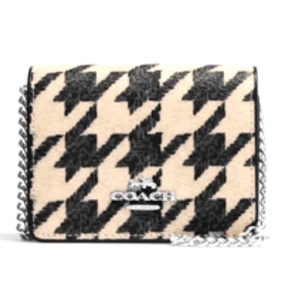 Coach Handbags - NEW Coach MINI WALLET ON A CHAIN WITH HOUNDSTOOTH PRINT
